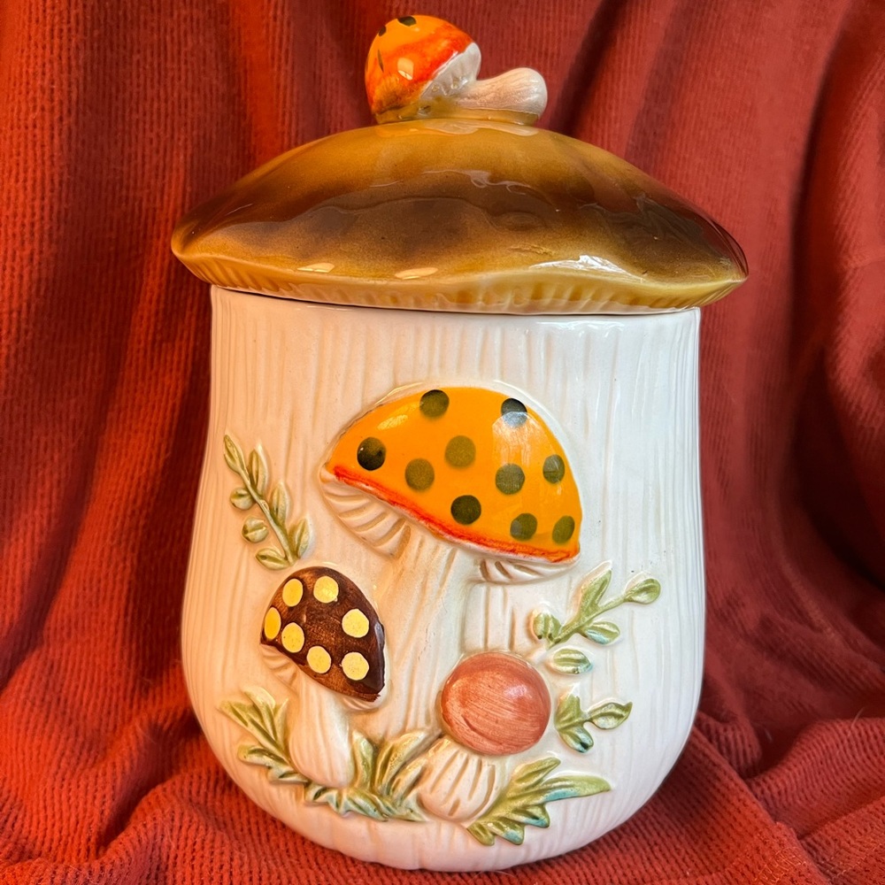 Vintage 1978 Merry Mushroom Cookie Jar by Sears Roebuck and Co.